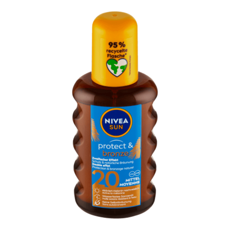 Nivea Sun olej na opaľovanie v spreji Protect & Bronze SPF 20, 200 ml